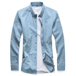2018 японский Стиль Для Мужчин's Полосатые рубашки Повседневное Slim Fit удобная Осенняя рубашка с длинными рукавами для Для мужчин M-5XL Camisas