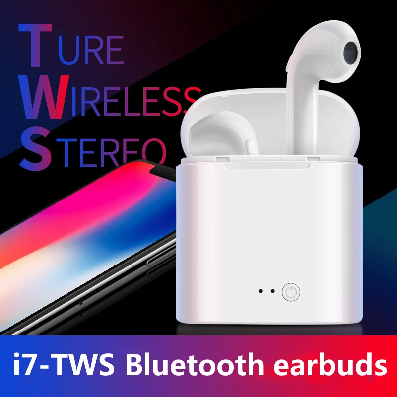 

I7 Bluetooth 4.2 earbuds TWS wireless Earpieces mini Bluetooth earphones sports stereo Handsfree inearphones with charging box