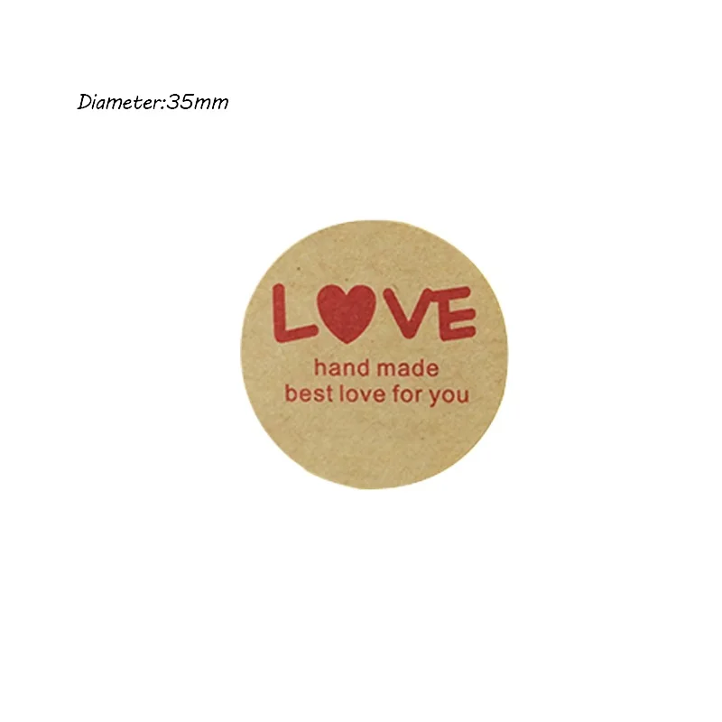 120 шт./лот винтажная серия Romatic Love Heart круглая крафт бумага наклейки для изделий