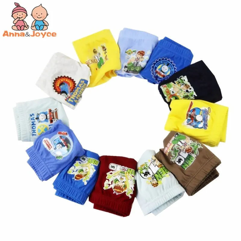 

12pcs/lot Boys Cartoon briefs kids Cotton Briefs Children's Underwear 3 -12 Yards 2018