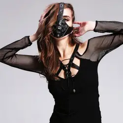 Новый Панк Прохладный маска человека панк заклёпки анти Haze циркуляция воздуха маски для век шестерни рок кожа маска черная маска для лица
