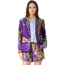 Женский костюм с принтом в африканском стиле+ шорты, комплект из 2 предметов, праздничные женские прямые шорты с длинным рукавом, костюм, куртка, индивидуальный праздничный костюм