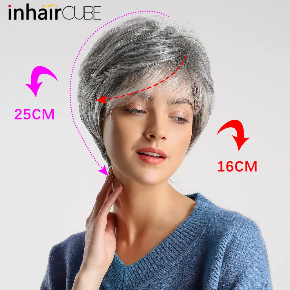 Inhair Cube Women Wigs Fluffy Multi Layered Hair Short Straight