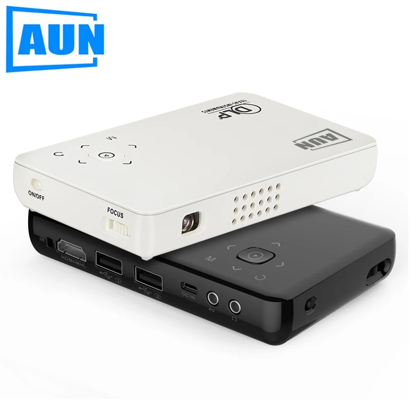 

AUN Projector AM1SP Set in Android WIFI Bluetooth Portable DLP Projector with 2500mAH Battery for Business Meeting Lectures