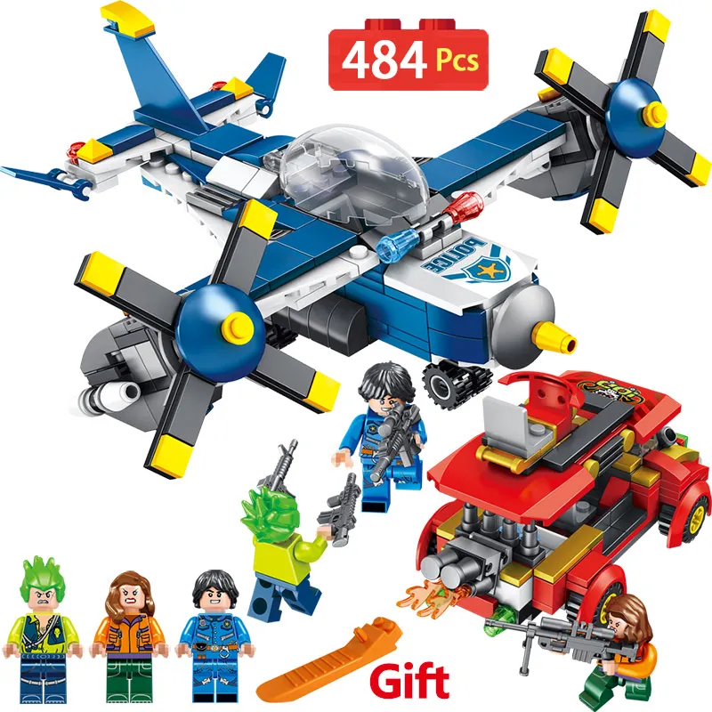 

City Series Compatible Legoingly Sea Plane Police Chase The Robber Building Block Enlightening fun Toy for Children Gift