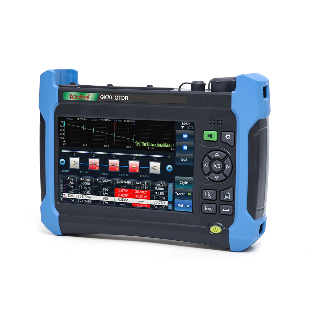 

Fiber Optic OTDR Tester QX50-MS SM & MM 850nm+1310/1550nm 21/19/28dB Fedex Freeshiping with bluetooth wifi function