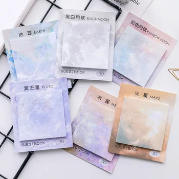 

Planet N Times Memo Pad Sticky Notes Cute Moon Post Bookmark Stationery Label Stickers School Supplies Notepad escolar