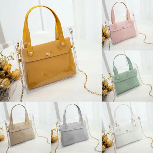 Новинка Лето 2019 прозрачные сумки через плечо из ПВХ женские желейные карамельных