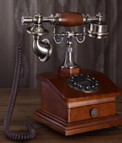 Модный античный винтажный домашний стационарный телефон из цельного дерева YL-515