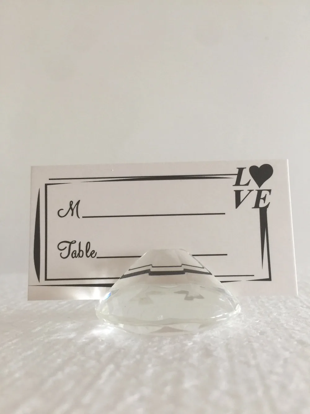 Wedding Diamond Card Holder Crystal Place Card Holder for Wedding Table