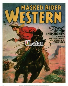 

Cool Boy's bed room decor supply craft canvas prints cowboy picture of masked rider western wine HR0057B Free shipping