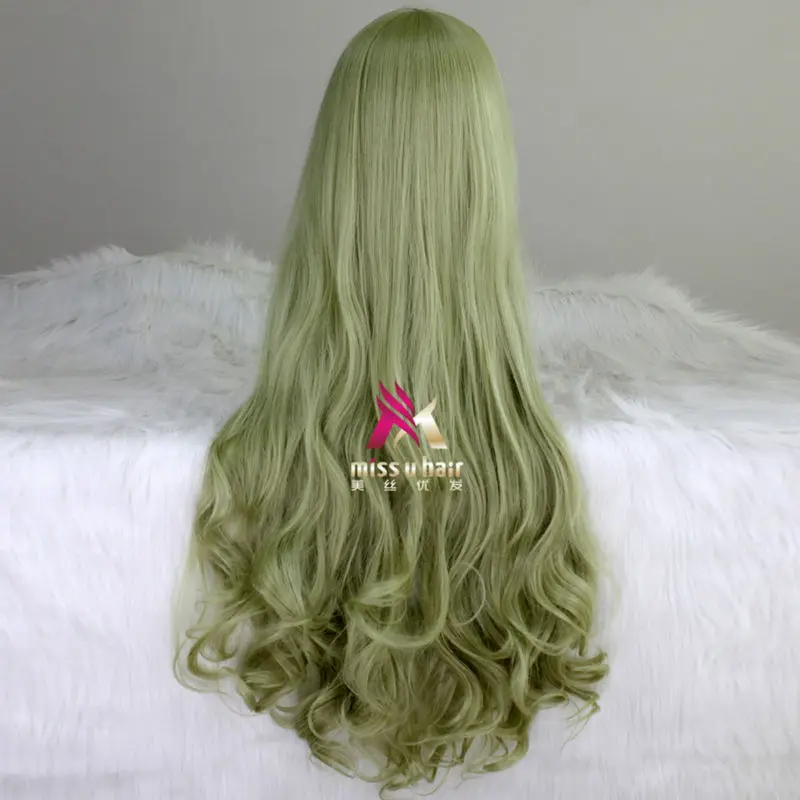 Miss U волосы женщины синтетические 80 см длинные вьющиеся светло-розовый зеленый цвет парик косплей Хэллоуин для взрослых