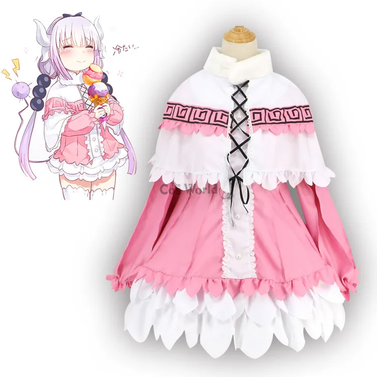 Платье рубашка Miss Kobayashi's Dragon Maid Kamui Kanna униформа Meidofuku Аниме Костюм для