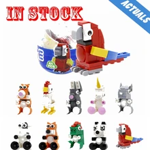 Amigos Animais Pinguim Peixe Pato Dinossauro dos desenhos animados Hipopótamo Urso Panda Dos Desenhos Animados Figuras Building Blocks Brinquedos de Alimentos Legoing Amigo Kit(China)