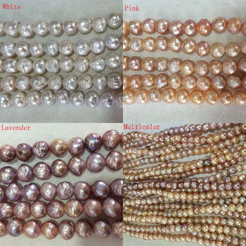 

Wholesale 12-13mm Natural Nucleated Round Big Edison Baroque Pearl Loose Strand