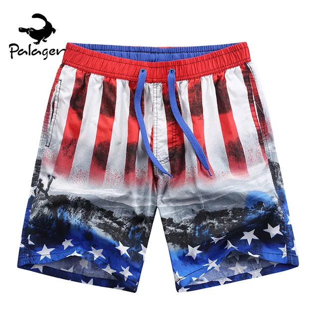 Palager Board Shorts Men American Flag Shorts Stars and Stripes Beach