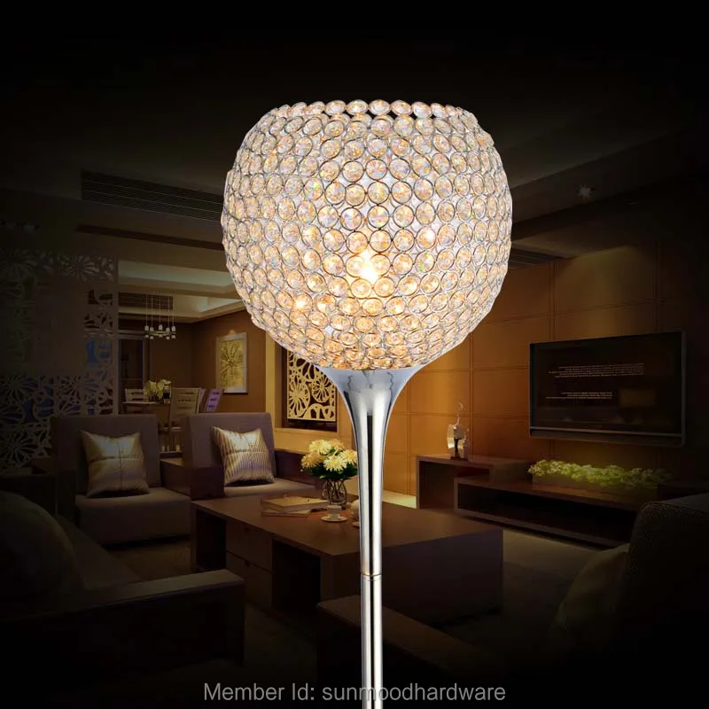 Modern warm LED crystal decorative lamp warm white living room bedroom