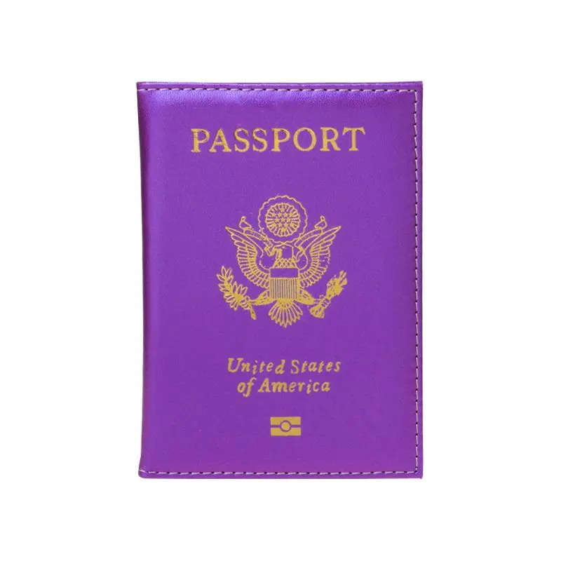 Чехол-органайзер ярких цветов для паспорта и путешествий, защитный чехол для карт, американский чехол - Цвет: PURPLE
