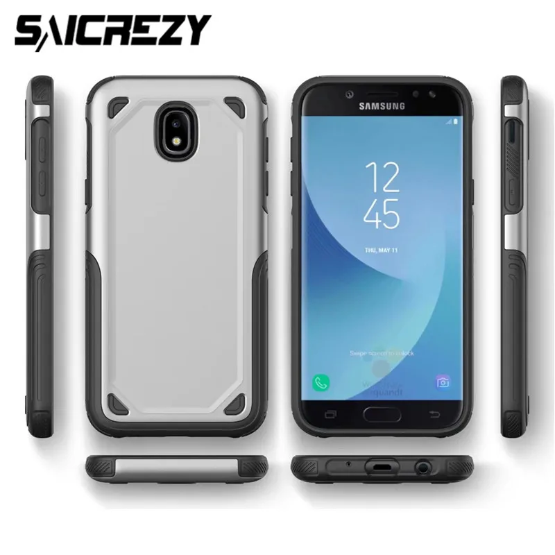 

Luxury Slim Armor Hybrid TPU + Hard Protective Case for Samsung Galaxy J3 J5 J7 Pro 2017 Shockproof Phone J4 J6 2018 Back Cover