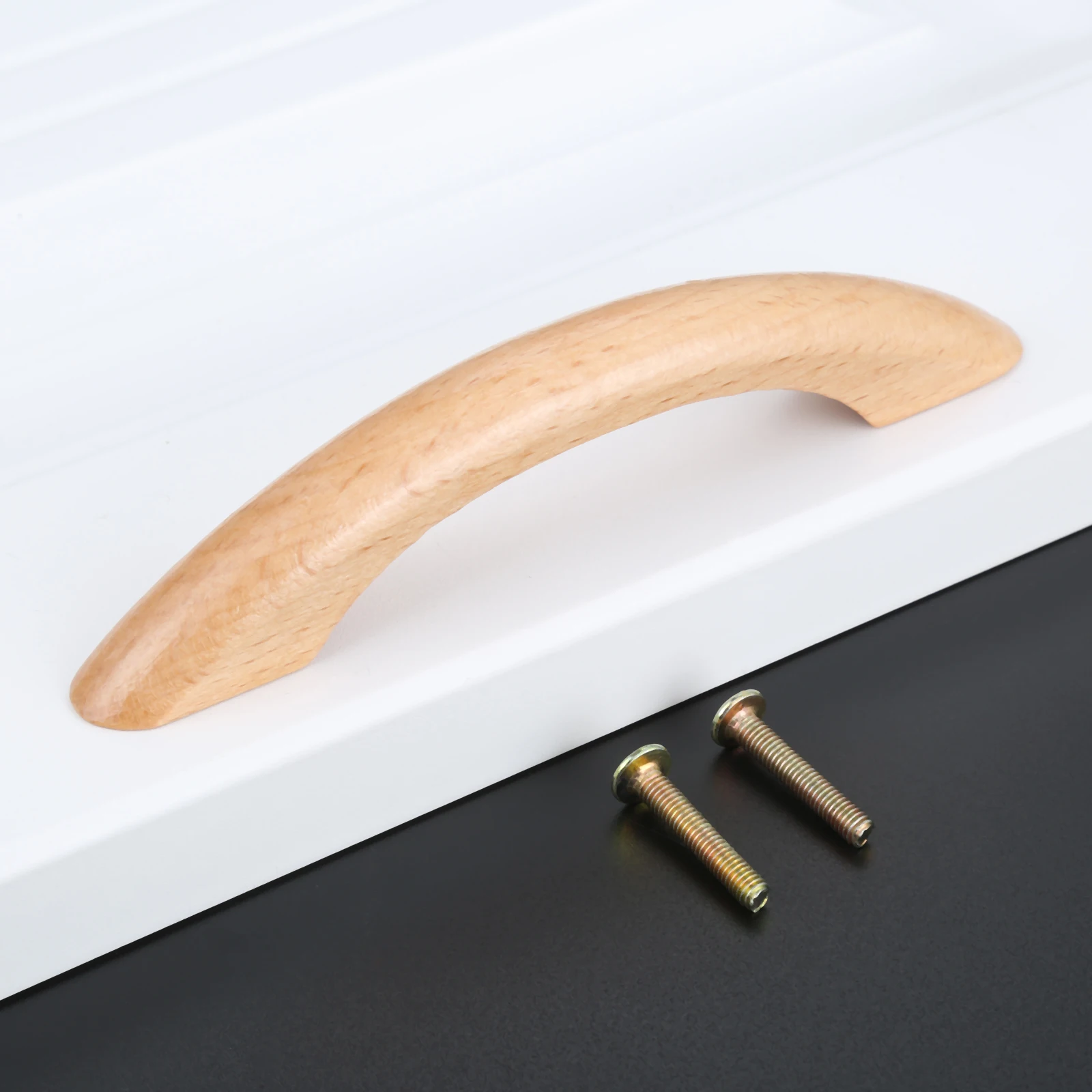 Деревянные ручки 64-128 мм кухонная ручка для шкафа мебели твердый деревянный шкаф ручка двери выдвижной ящик ручки - Цвет: 126mm