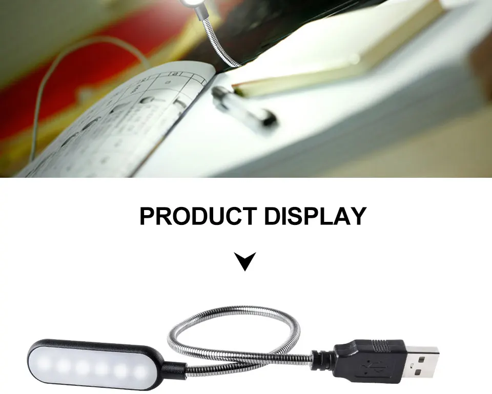 Мини 6 светодиодов USB книжный светильник s DC 5 В гибкий портативный USB внешний аккумулятор Настольный светильник для чтения настольная лампа с защитой глаз для ПК компьютера