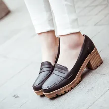 Frauen high heel schuhe büroarbeit ferse karree loafer schuhe weiß
