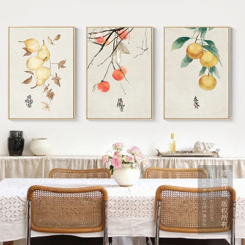 

Chinese Watercolor Paintings Fruit Canvas Painting Apple Orange Art Wall Pictures For Living Room Home Decor Posters And Prints