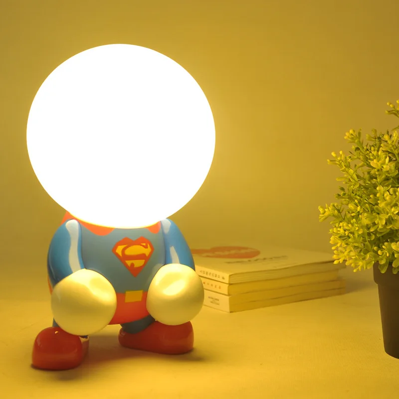 

FENGLAIYI Creative USB Charging Superman Batman Jingle Cat Luminaria LED Night Light Children's Bedroom Decoration Table Lamp