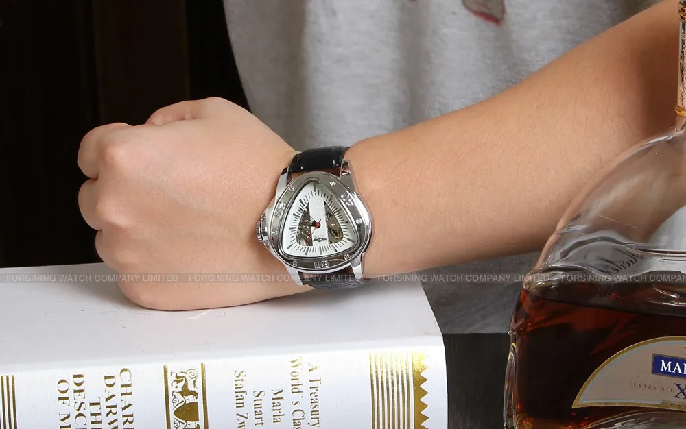 T-winner Power Reserve triangle shape and Fashion,Luxury Type brand original watch ,skeleton mens watches
