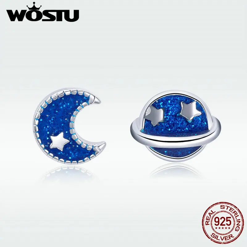 Женские серьги гвоздики WOSTU из 100% стерлингового серебра 925 пробы с блестящей