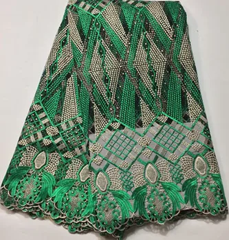 

Newest African Tulle Lace Fabrics With Stones Embroidery Net Lace African French Lace High Quality With Beads Wedding ELM012