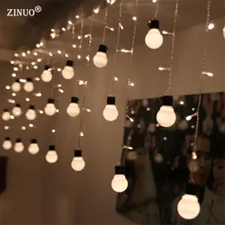 Zinuo 5 см большой Размеры 220 В 1.5 м 48 светодиодов 10 Шары LED Шторы с подсветкой Свадебная вечеринка Xmas Фея строки Рождество украшения