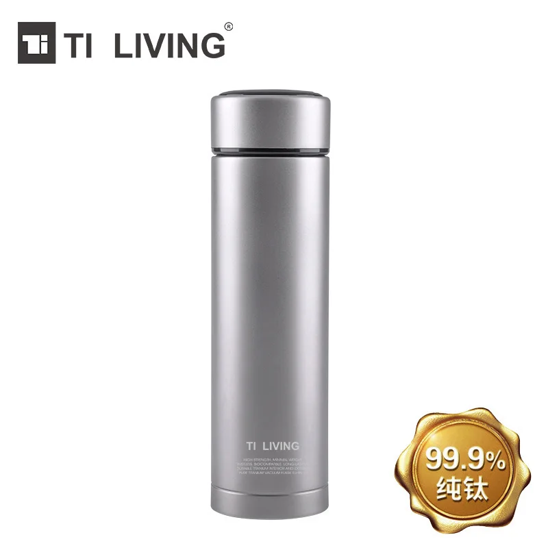 Настоящий термос Tikungfu из титана, вакуумная колба, бутылка для воды, 350 мл, для чая, Фильтруемая кофейная чашка, чайник, для путешествий, бизнеса, на доске - Цвет: Titanium Grey