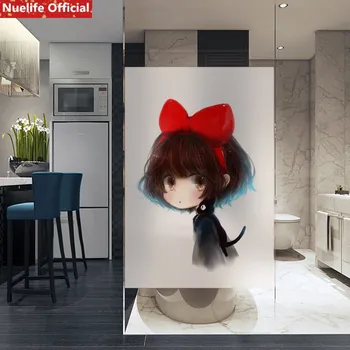 

Nuelife Cute girl street alley electrostatic frosted glass film bathroom window sliding door office kids opaque glass sticker
