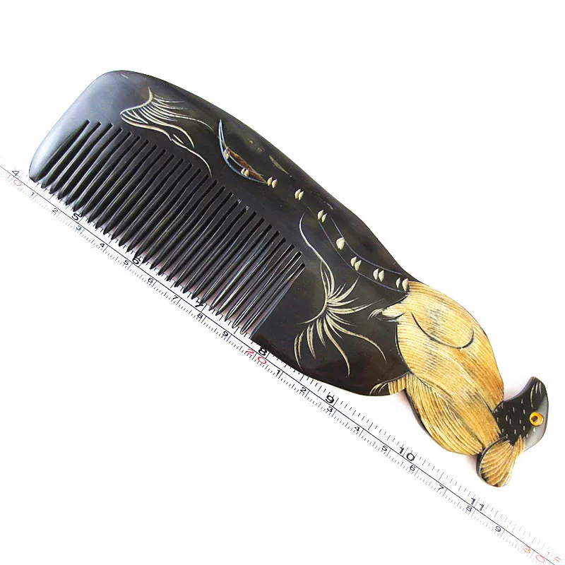 twelve zodiac black horns head hair comb massage brushes (3)