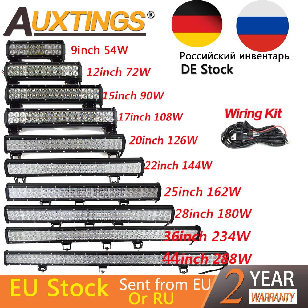 Tanie Auxtings 20 cali 12 22 20 22 25 28 36 44 światło terenowe led bar 12V 24V led światło robocze na samochód terenowy 4WD Truck SUV ATV