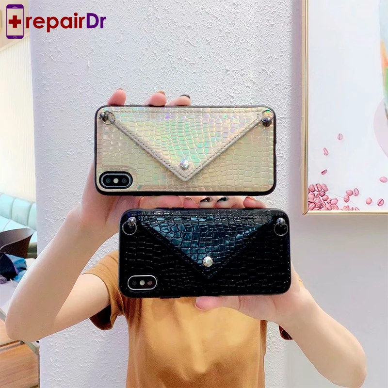 Роскошный чехол для iPhone XR XS Max кредитная карта змеиный телефона 6 7 8 Plus кошелек с