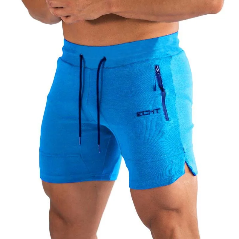 Cena Męskie 2019 letnie nowe mody bawełniane spodenki męskie siłownie Fitness kolano długość spodnie dresowe męskie Jogger Workout marki krótkie spodnie