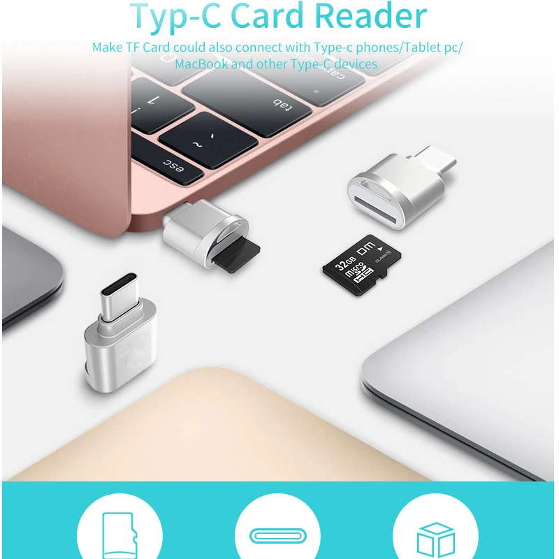 Micro SD Card Reader смартфон OTG USB 3.1 Тип-c версии к TF слот для карты адаптера Портативный для 2015 2016 macBook