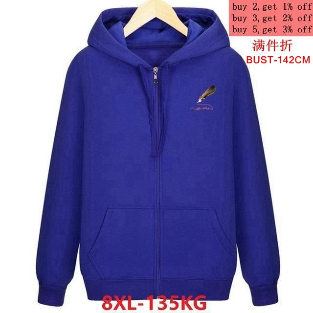 Large size hooded sweatshirt 5XL 6XL 7XL 8XL warm jacket autumn and winter men's long sleeve zipper black blue gray large size c Large size hooded sweatshirt 5XL 6XL 7XL 8XL warm jacket autumn and winter men's long sleeve zipper black blue gray large size c
