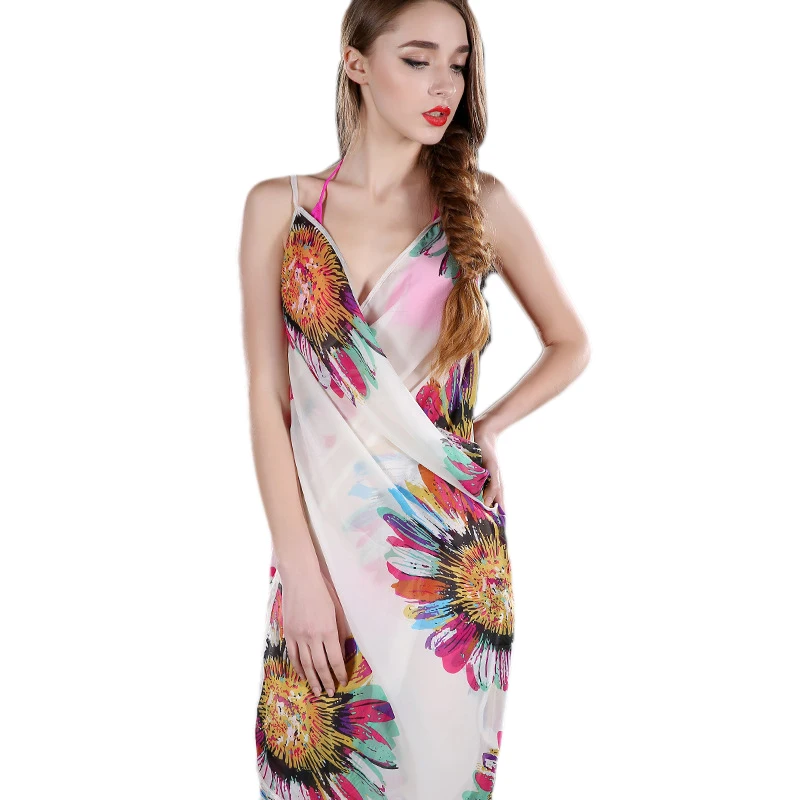 

NEW-Women Beach Dress Erogenous Sling Beach Wear Dress Sarong Bikini Cover-Ups Wrap Pareo Skirts Towel Open-Back Swimwear
