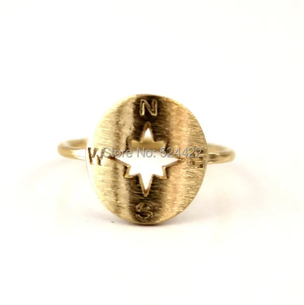 

Min 1pc Punk style gold/rose-gold compass vintage rings unique design Jewelry JZ111