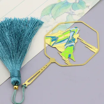 

1pcs Thousands of miles of river art metal tassel classical color brass gift culture gift bookmark gift box packaging