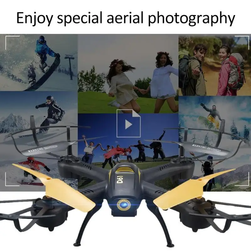 

D61 Remote Control Drone LED with Camera 2.4G 4CH WiFi RC Quadcopter 6-Axis Gyro Headless Altitude Hold Mode