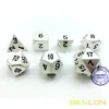 Bescon RPG Metal Dice Set of 7 Matt Pearl Silver Effect Solid Metal Polyhedral RPG Role Playing Game Dice 7pcs Set 4