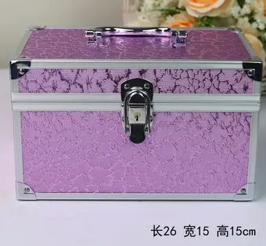 26cm Профессиональный алюминий сплава органайзер для косметики розовый макияж с изображением бабочки чехол Красота косметическая сумка многоуровневый Блокируемая коробка для ювелирных изделий - Цвет: 26cm