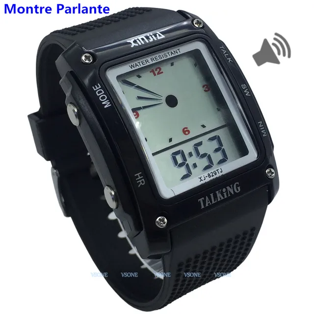 French Talking Watch for the Blind and Elderly , Digital Sports Wristatches 829T French Talking Watch for the Blind and Elderly , Digital Sports Wristatches 829T
