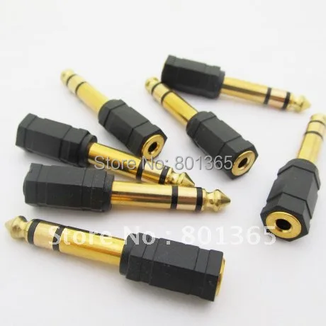 

Head Stereo 6.35 Male to 3.5mm Female Jack Audio Adapter Connector ,Gold , 50Qty,Free shipping
