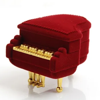 

1Pcs New Pattern Fashion Madam High Grade Jewelry Box Velvet Piano type Stud Earring Ring Box ZCC9629
