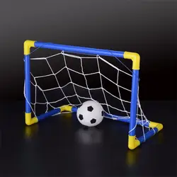 Продаж складной мини футбол мяч стойки ворот Чистая набор + насос детские спортивные домашние игры на открытом воздухе игрушки подарок